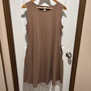 Zenana Premium Sleeveless Brown Dress